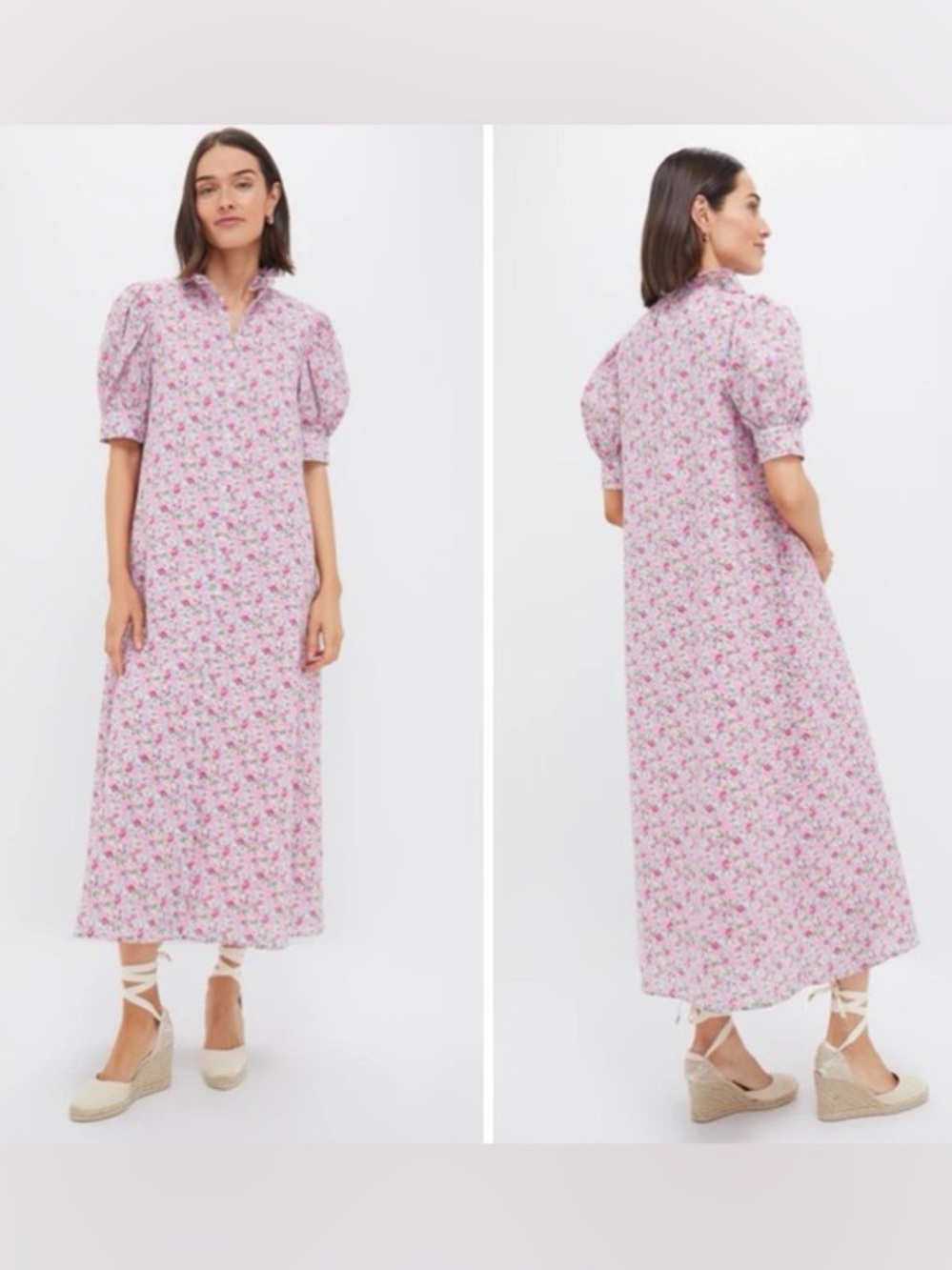Hyacinth House Pink Multi Ruffle Collar Louisa Maxi Dress - Picture 2 of 4
